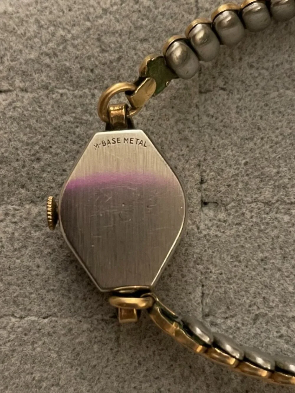 Vintage Gold Watch Ribaux Deco Mid Century Goldtone Base Metal Not Working
